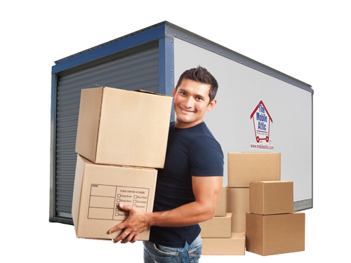 Mobile Attic Man With Boxes + Container