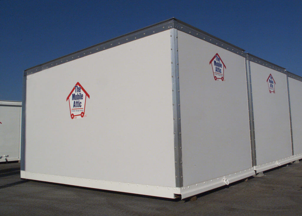 Barren Mobile Attic Containers in a row