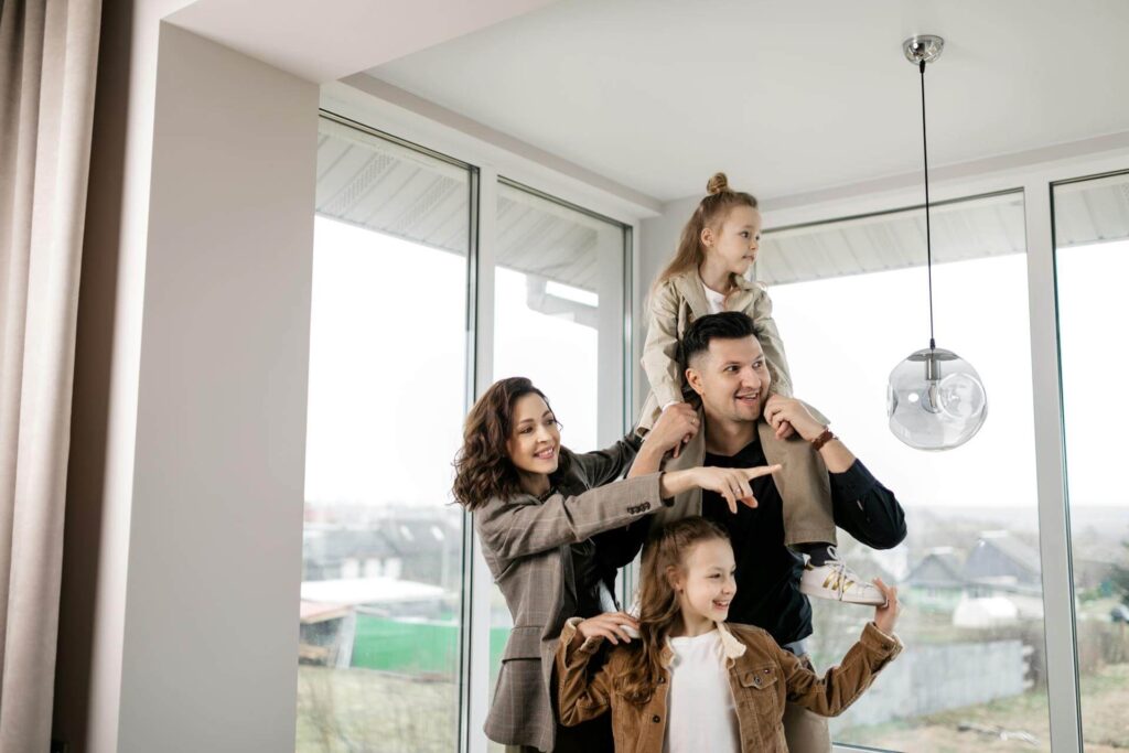 Family in their New House Home Image